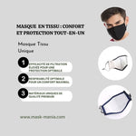 Gris Masque Tissu Gris | Mask Mania
